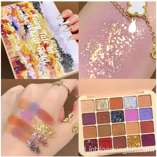 Palet eyeshadow makeup glitter tinggi berpigmen